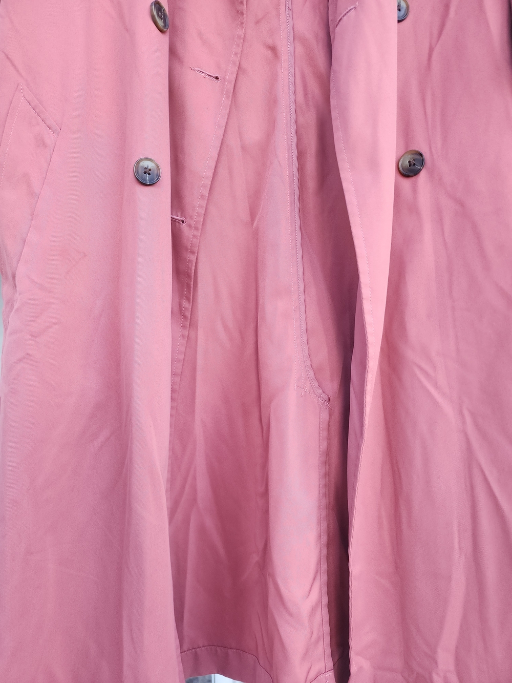 Stradivarius Women's Dusty Rose Double-Breasted Trench Coat - Picture 10 of 10